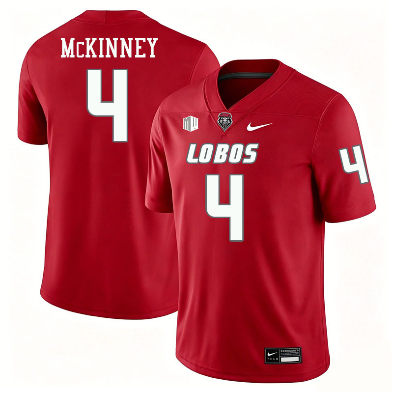 New Mexico Lobos #4 D.J. McKinney College Football Jerseys,Uniforms-Red